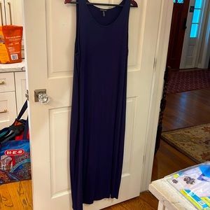 Eileen Fisher long navy jersey tank dress, size XL